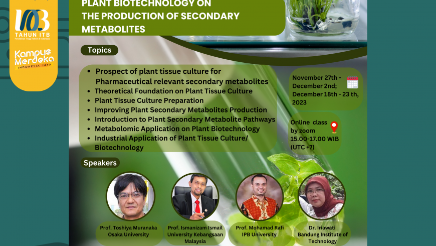 International Virtual Course : “Plant Biotechnology on the Production of Secondary Metabolites”