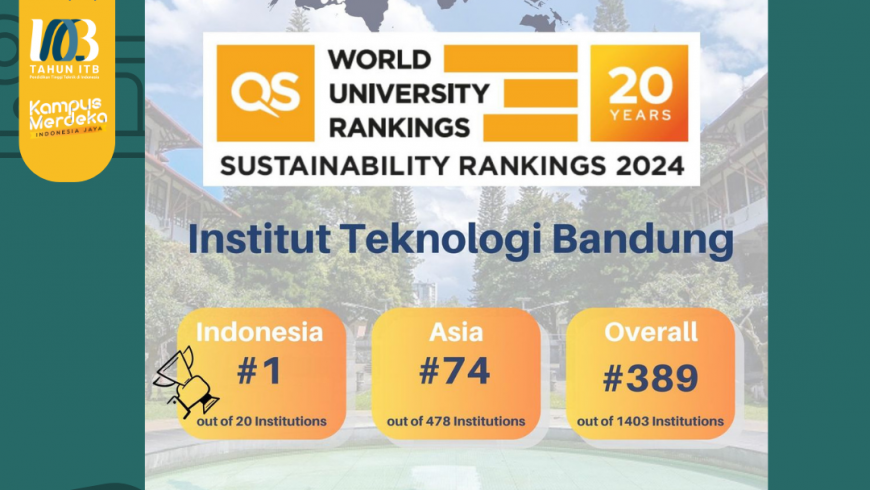 Institut Teknologi Bandung Mendapat Peringkat #1 di Indonesia serta Peringkat #74 di Asia
